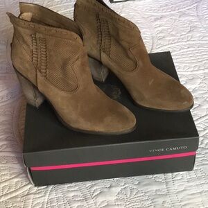 Vince Camuto Tan Suede Ankle Booties